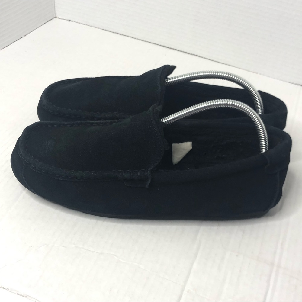 Ugg Koolaburra Loafers Mens Size 8 Ascot Slipper Black Suede Slip On Fleece